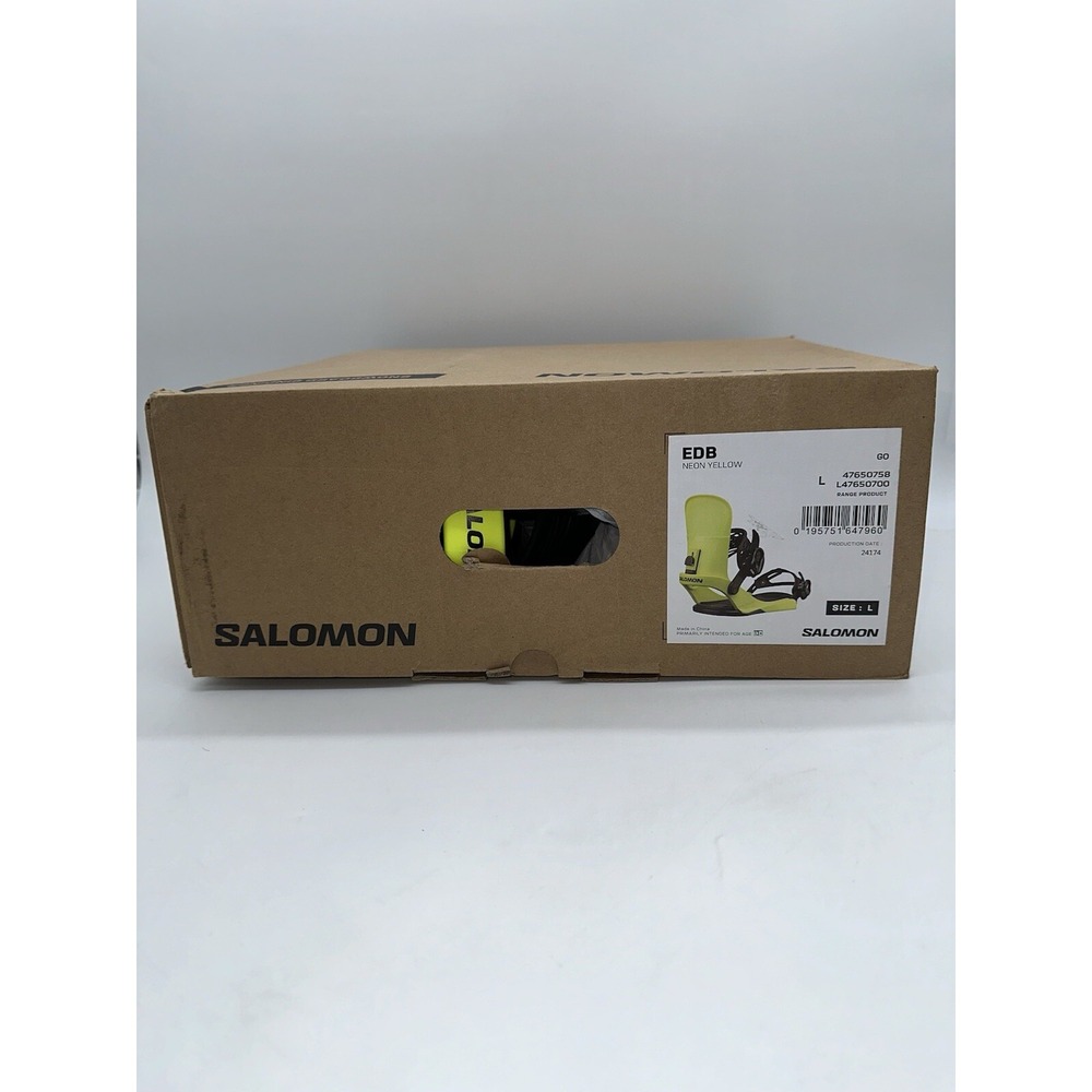2025 Salomon Snowboards Men's EDB Snowboard Bindings Neon Yellow L